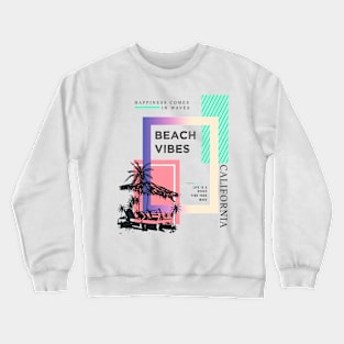 Summer California Beach Vibes Typography Crewneck Sweatshirt